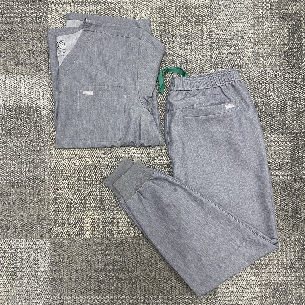 FIGS Technical Men's XXL Leon top & XL Jogger Pants Graphite Set Scrubs